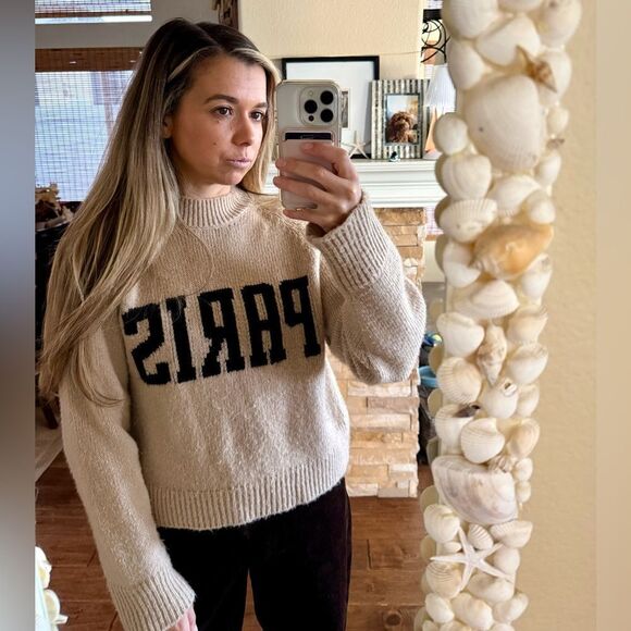 Anine Bing Sweaters - Anine Bing University Paris Sweater in Light Camel Sz XS